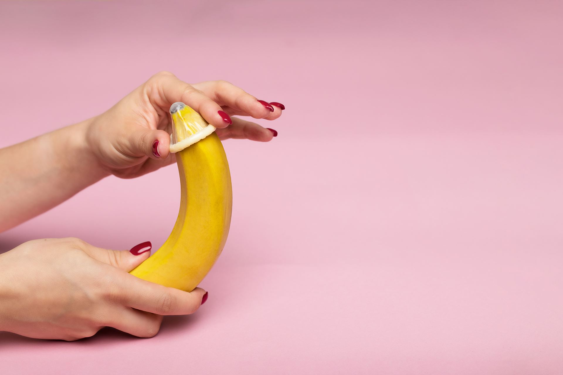 banana with a condom on