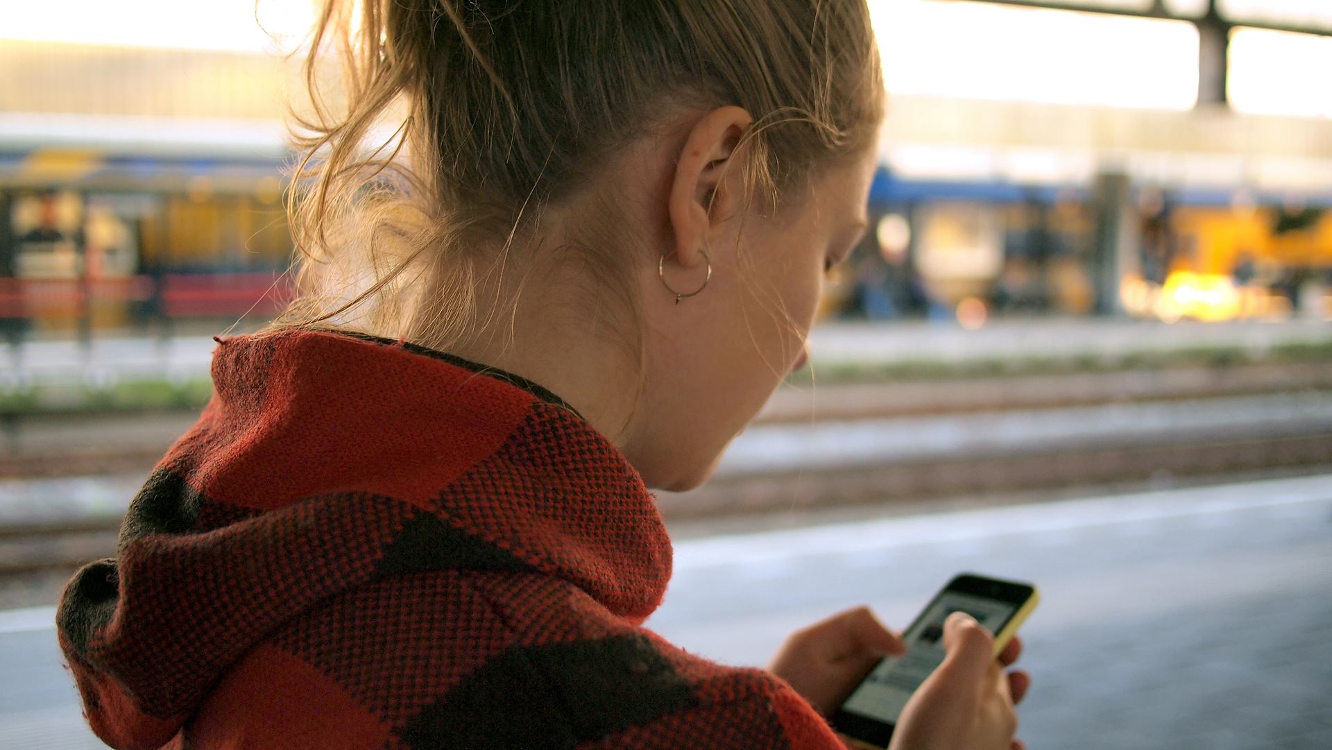 person looking at phone